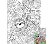 Posters géants à colorier mandala pour enfants et adultes, feuilles de coloriage de paresseux, 99,37 x 130,96 cm, poster de coloriage mandala pour décoration murale, bannière vierge pour école,