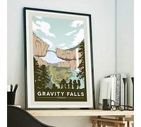 Posters Impressions sur Toile,Gravity Falls National Park Print Art Vintage Peinture Voyages Villes Affiches Rétro Voyage Paysage Affiches Mur Art Photo Affiches Vintage pour Chambre - 50X70Cm