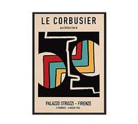 Posters,Muraux,Affiches Et Impressions Le Corbusier Exposition Abstraite Affiche Mur Art Ligne Visage Photo Toile Peinture pour Chambre Décor À La Maison, Affiches pour Salle Esthétique_40X60Cm