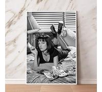 Posters,Muraux,Pulp Fiction Affiche Uma Thurman 1994 Vintage Imprime Noir Blanc Classique Film Photo Photo Rétro Mur Art Peinture Décor, Affiche pour Les Gars Chambre Sexy_40X60Cm