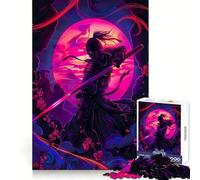 Posters Ninja Neon Puzzles 1000 Pièces pour Adolescents Améliorent la Mémoire Loisirs Faciles Découpe Ferme Décoration Murale (50x75cm)