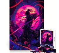 Posters Ninja Neon Puzzles 1000 pièces pour Adolescents, Jeu de logique et de Train, Anti-Stress, découpe Lisse, Cadeau mémorable (38x26cm)