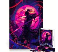 Posters Ninja Neon Puzzles 1000 Pièces pour Adultes Puzzle Détente Doux Image à Assembler Article Vœux du Père Noël (38x52cm)