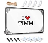 Posters - Œuvre d'art imperméable, impression rétro nostalgique pour café, pub, camping-car | Chats pré-percés personnalisé I Love Timm (30 x 40 cm)