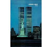 PostersAndCo ™ AIRLINES PAN AM NEW YORK MANHATTAN Rhzb - Poster/Reproduction HQ 40x60cm d'une Affiche Vintage