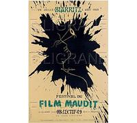 PostersAndCo ™ Festival Film MAUDIT 1949 Rpww-Poster/Reproduction HQ 50x70cm d'une Affiche Cinéma