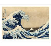 PostersAndCo ™ Hokusai Japon La Grande Vague - Poster Lithographique 40x60cm d'une Estampe Japonaise