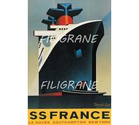 PostersAndCo ™ Le France PAQUEBOT Rxuy-Poster HQ 60x80cm d'une Affiche Vintage