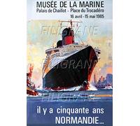 PostersAndCo ™ Le Normandie PAQUEBOT Ryuh-Poster/Reproduction HQ 40x60cm d'une Affiche Vintage/Ancienne