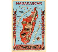PostersAndCo ™ Madagascar Carte Rgdl-Poster/Reproduction HQ 70x100cm d'une Affiche Vintage