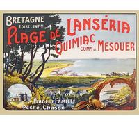 PostersAndCo ™ Plage LANSéRIA QUIMIAC MESQUER Rrp2 - Poster/Reproduction HQ 45x60cm d'une Affiche Vintage/Ancienne