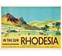 PostersAndCo ™ RHODESIA Rhtz-Poster/Reproduction HQ 80x110cm d'une Affiche Vintage