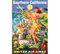 PostersAndCo ™ Southern California Reym-Poster/Reproduction HQ 40x60cm d'une Affiche Vintage