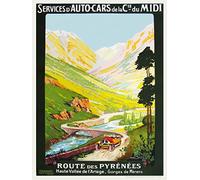 PostersAndCo ™ VALLéE ARIèGE Gorges MéRENS Rnmd-Poster/Reproduction HQ 50x70cm d'une Affiche Vintage