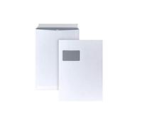 Posthorn Lot de 250 enveloppes d'expédition C4 autocollantes avec fenêtre, enveloppes d'expédition blanches avec impression intérieure grise pour brise-vue, 324 x 229 x 1 mm, 120 g/m²