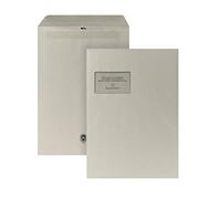 Posthorn Lot de 250 enveloppes d'expédition C4 avec fenêtre, certifiées Blauer Engel - En papier 100% recyclé - Gris - 324 x 229 x 1 mm - 90 g/m²