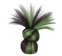Postiche à clip pour femme Postiche Synthétique à Effet Plume Coiffage | Extension queue de cheval courte pince crabe désordonné Perruque Femmes Filles Festival Cheer Coiffure Cheveux Vert