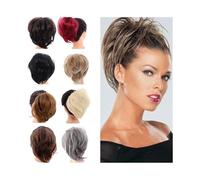 Postiche à Nœud Cheveux Synthétiques Chouchou Chouchou Chignon Bande élastique Droit Queue de Cheval Perruque (Q20-27T613)