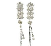 Postiche à pompons argentés avec et perles, 2, B | Accessoire de cheveux à la mode pour les fêtes de mariée, avec alliage d ' argent et perles, postiche en,