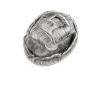 Postiche capillaire en cheveux humains durables sans nœuds, base complète de peau de 0,1 à 0,12 po, for hommes Herren Perücken(6x8)