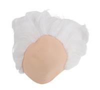Postiche Chauve Blanche Courte et Bou pour Adulte, Scène | Fibre Synthétique Résistante à Chaleur, Lavable et Réutilisable, pour Classe, Théâtre, Déguisement Ancien