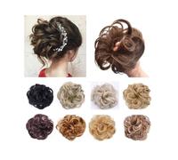 Postiche Cheveux Naturel Chignon synthétique élastique et décoiffé, postiche bouclé et ondulé, queue de cheval Perruque(M4-30)