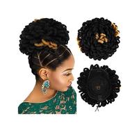 postiche cheveux naturel Dreadlock Bun Afro High Puff Cordon Queue de Cheval Cheveux Chignon Postiches Faux Locs Clip Dans Les Extensions Queue De Cheval Cheveux Synthétiques Chignons Pièces for Femme