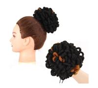 postiche cheveux naturel Dreadlocks Chignon Afro Puff Cordon Queue de Cheval Chignon Faux Nu Locs Extensions de Cheveux filet chignon(1B-30)