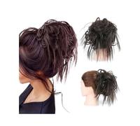 Postiche Cheveux Naturel Extension de cheveux synthétiques en chignon décoiffé avec élastique for femmes et filles Perruque(4A)