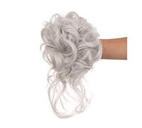 Postiche Cheveux Naturel Messy Bun Hair Piece, Synthétique Tousled Updo Hair Buns Extension Elastic Hair Band Hair Pieces Curly Chignon Donut Scrunchie for Women Perruque (Color : Grigio)
