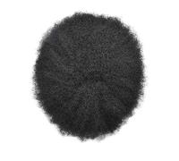 Postiche Cheveux Naturel pour Homme Hommes Toupet Afro Bouclés Perruques for Hommes Respirant Mono Haut Et Périmètre PU Cheveux Mâles Prothèse Capillaire 6" Système De Remplacement Unité Perruque De C