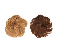 Postiche Chignon 2 Pièces en Fibre Haute Température | Effet Chignon Décoiffé, Ajoute du Volume, Texture Souple et Élégante, pour Femmes, Style Jeune