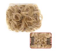 Postiche Chignon Clip en queue de cheval bouclé chignon postiche for les femmes de mariage Messy Bun morceau de cheveux synthétique malpropre chignon ponyail extension chignons peignes Postiche Cheveu