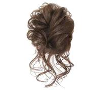 Postiche chignon désordonné pour femmes, postiche synthétique ondulée bouclée marron clair à la mode pour un usage quotidien et des Occasions spéciales