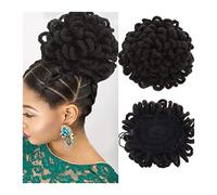 Postiche Chignon Dreadlocks synthétiques Chignon Afro Puff Cordon Queue de Cheval Cheveux, Chignon Locs Tresses Chignons Postiche Clip dans les Cheveux, Extensions for Femmes Noires Postiche Cheveux (