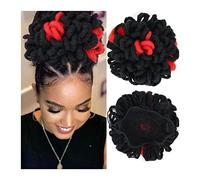 Postiche Chignon Dreadlocks synthétiques Chignon Afro Puff Cordon Queue de Cheval Cheveux Chignon Nu Locs Tresses Chignons Postiche Clip dans les Extensions de Cheveux for les Femmes Noires Postiche C