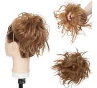 Postiche chignon ébouriffé et moelleux for femme, chouchou synthétique ondulé, queue de cheval, 45 g Ponytail Extension(Coffee brown)