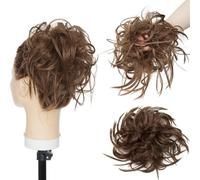 Postiche chignon ébouriffé et moelleux for femme, chouchou synthétique ondulé, queue de cheval, 45 g Ponytail Extension(Ash brown)