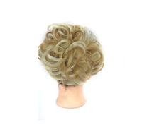 Postiche Chignon Extensions de Chignon Bou houchou Updo Peignes Synthétiques en Chignon Désordonné Postiche for Femmes Ponytail Extension(Ash Blonde+Light Blonde)
