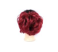 Postiche Chignon Extensions de Chignon Bouclé Chouchou Updo Peignes Synthétiques en Chignon Désordonné Postiche for Femmes Ponytail Extension(Red)