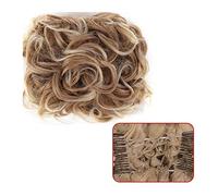 Postiche Chignon Messy Bun Hair piece Synthétique Messy Hair Bun Ponyail Extension Updo Peignes Clip en queue de cheval Curly Chignon Postiche for les femmes de mariage Postiche Cheveux (Color : 0020