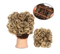 Postiche Chignon Messy Bun Scrunchie Chignon Hairpiece Curly Bun Extensions Scrunchie Updo Hair Pieces Peignes synthétiques dans Messy Bun Hair Piece for femmes Postiche Cheveux (Color : Q1 22T10)