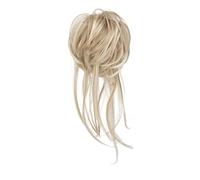 Postiche chouchou synthétique élastique bouclé chignon décoiffé noir blond marron naturel faux cheveux chignon bande updo donut for femme Ponytail Extension(Light Blonde)