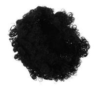 Postiche Courte Bou Synthétique Noire pour Cosplay Ambiance Halloween | Style Afro Fluffy, Tenue Confortable Toute la Journée, pour Fans et Déguisements, Aspect