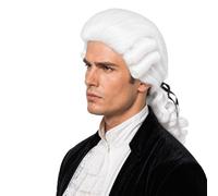 Postiche de costume de jeu de rôle avec de, White | Cheveux prêts à porter pour les scènes de juge ou d ' avocat