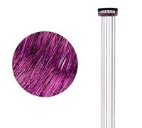 Postiche décoratif au Laser 6 pièces, fil métallique décoratif de sélection de couleur éblouissante, décoration de style Y2K for un usage quotidien sur scène(Dark pink)