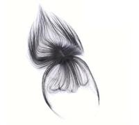 Postiche élégant for femme avec frange, en cheveux humains, léger, sans couture, à clipser for un volume plus important Hair Extensions for Daily Wear(Natural Black)