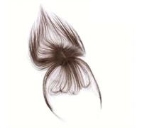 Postiche élégant for femme avec frange, en cheveux humains, léger, sans couture, à clipser for un volume plus important Hair Extensions for Daily Wear(Mocha)