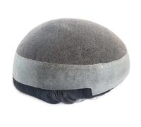 Postiche en cheveux humains for hommes, Australie, avec dentelle suisse et peau en PU, prothèse capillaire respirante Hairline Fine(8x10)