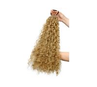 Postiche Extensions de cheveux synthétiques afro bouclés, queue cheval crépue et bou 10 mèches, tressée à faire soi-même Naturel(27)